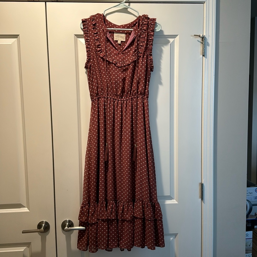 Maroon Midi Boho Dress